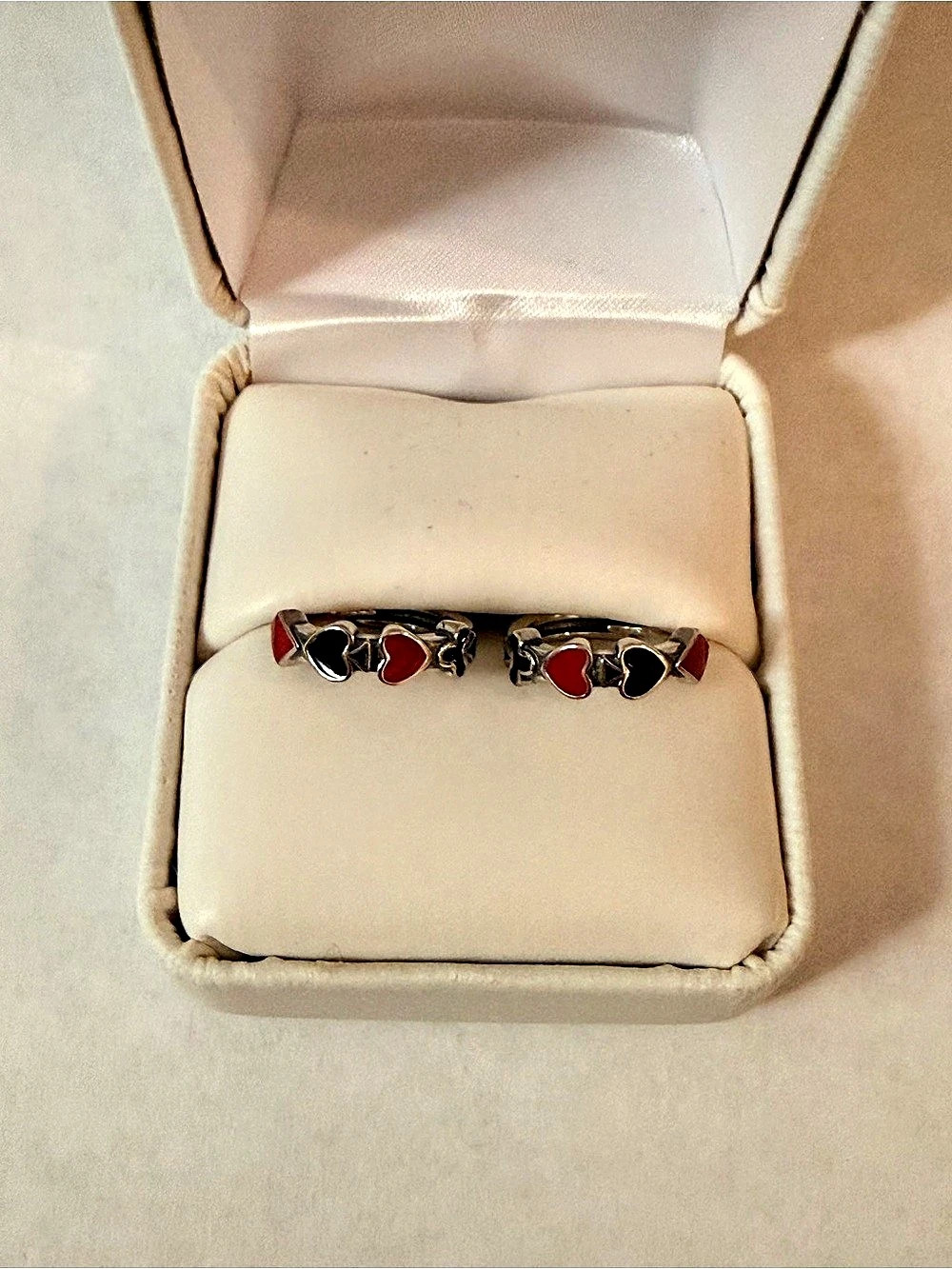 Sterling Silver Card Suits Hoop Earrings